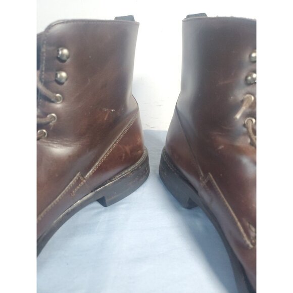 Prada Made in Italy Lace-up Ankle Boots Men's 9.5 Brown 0725 - Picture 5 of 16